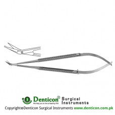 Micro Vascular Scissors Round Handle - Delicate Blades - Angled 25° Stainless Steel, 16.5 cm - 6 1/2"